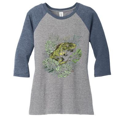 Zoo Keeper Lizard Lover Gift Iguana Women's Tri-Blend 3/4-Sleeve Raglan Shirt