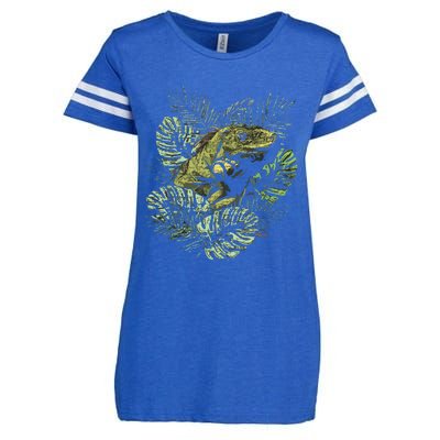 Zoo Keeper Lizard Lover Gift Iguana Enza Ladies Jersey Football T-Shirt