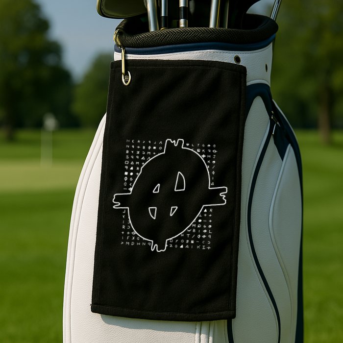 Zodiac Killer Symbol And Cipher True Crime Golf Towel