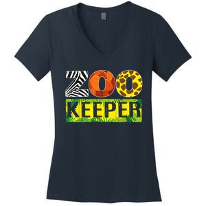 Zoo Keeper Wildlife Animal Lover Funny Gift Women's V-Neck T-Shirt