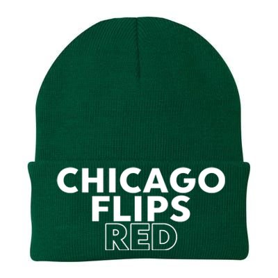 Zoe Leigh Chicago Flips Red Knit Cap Winter Beanie