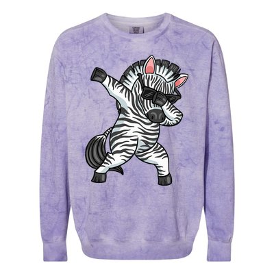 Zebra Lover Funny Zebra Dabbing Zebra Zebra Colorblast Crewneck Sweatshirt