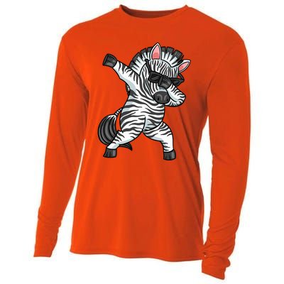 Zebra Lover Funny Zebra Dabbing Zebra Zebra Cooling Performance Long Sleeve Crew