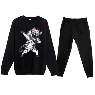 Zebra Lover Funny Zebra Dabbing Zebra Zebra Premium Crewneck Sweatsuit Set