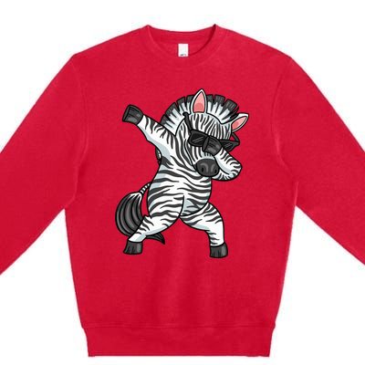 Zebra Lover Funny Zebra Dabbing Zebra Zebra Premium Crewneck Sweatshirt