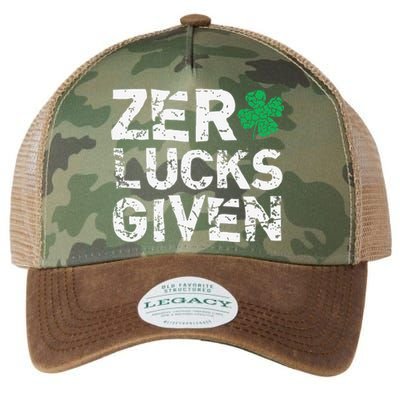 Zero Lucks Given Funny St. Saint Patrick's Day Legacy Tie Dye Trucker Hat