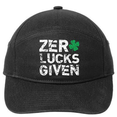 Zero Lucks Given Funny St. Saint Patrick's Day 7-Panel Snapback Hat