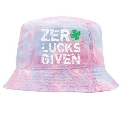 Zero Lucks Given Funny St. Saint Patrick's Day Tie-Dyed Bucket Hat