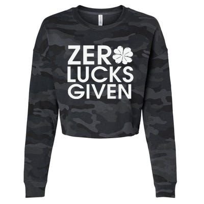 Zero Lucks Given St Patricks Day Cropped Pullover Crew