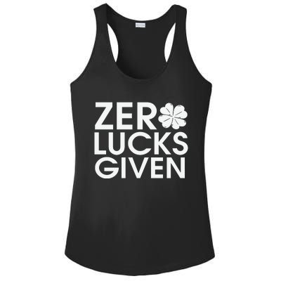 Zero Lucks Given St Patricks Day Ladies PosiCharge Competitor Racerback Tank