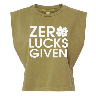 Zero Lucks Given St Patricks Day Garment-Dyed Women's Muscle Tee