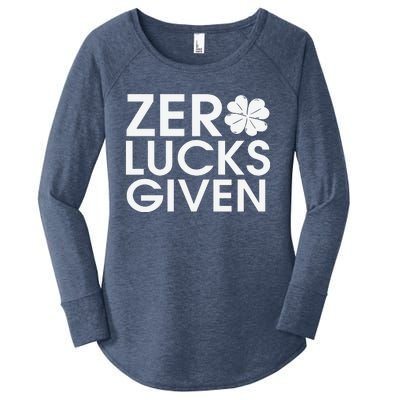 Zero Lucks Given St Patricks Day Women's Perfect Tri Tunic Long Sleeve Shirt