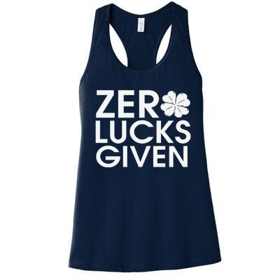 Zero Lucks Given St Patricks Day Women's Racerback Tank