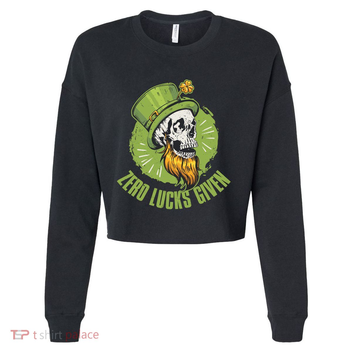 Zero Lucks Given Cute Gift Cropped Pullover Crew