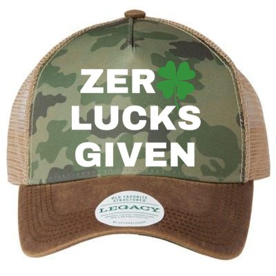 Zero Lucks Given Shamrock St Patricks Day Legacy Tie Dye Trucker Hat