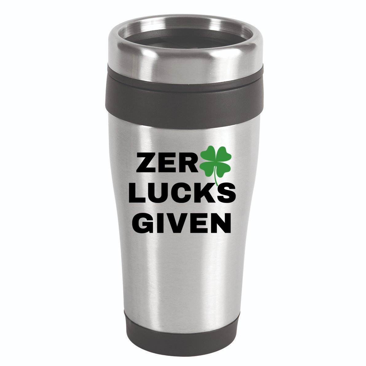 Zero Lucks Given Shamrock St Patricks Day 16oz Travel Tumbler