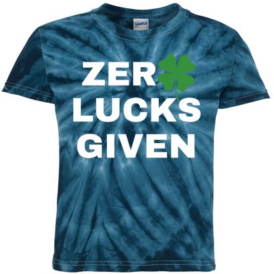 Zero Lucks Given Shamrock St Patricks Day Kids Tie-Dye T-Shirt