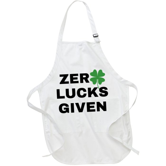 Zero Lucks Given Shamrock St Patricks Day Apron