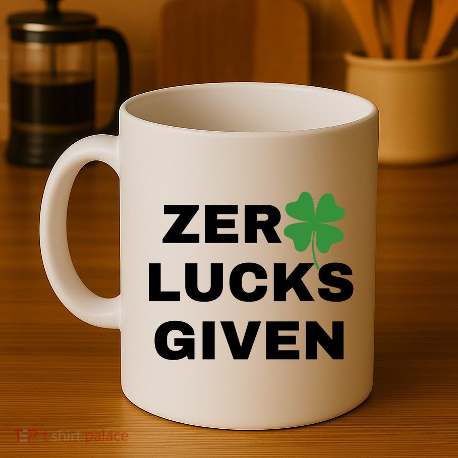 Zero Lucks Given Shamrock St Patricks Day Mug