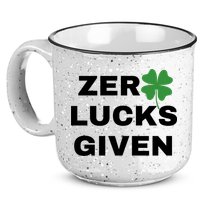 Zero Lucks Given Shamrock St Patricks Day 15oz Campfire Ceramic Mug