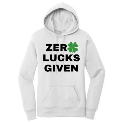 Zero Lucks Given Shamrock St Patricks Day Women's Pullover Hoodie