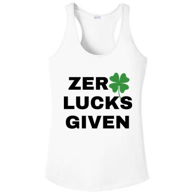 Zero Lucks Given Shamrock St Patricks Day Ladies PosiCharge Competitor Racerback Tank