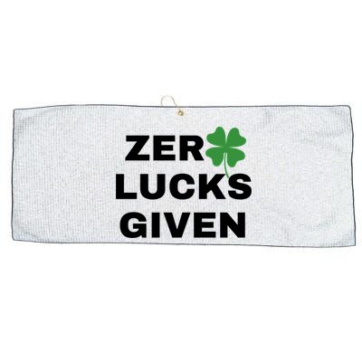 Zero Lucks Given Shamrock St Patricks Day Large Microfiber Waffle Golf Towel