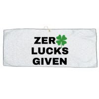 Zero Lucks Given Shamrock St Patricks Day Large Microfiber Waffle Golf Towel