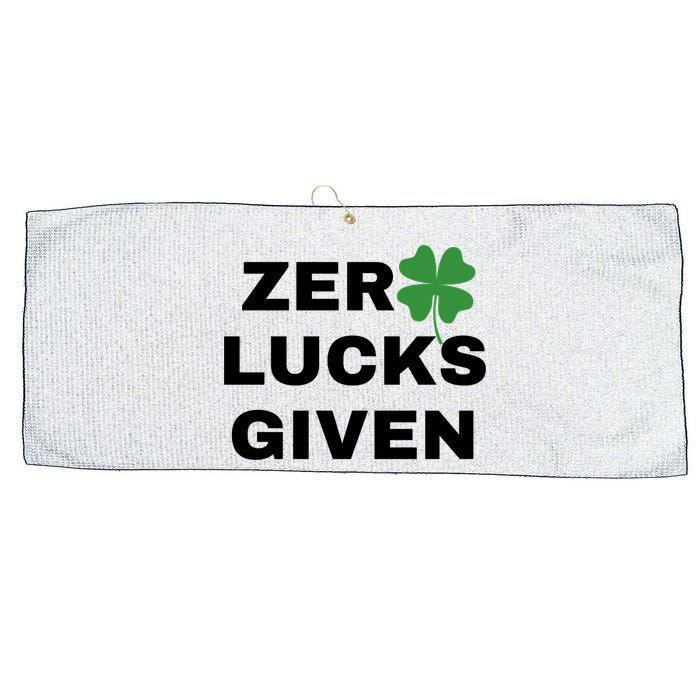 Zero Lucks Given Shamrock St Patricks Day Large Microfiber Waffle Golf Towel
