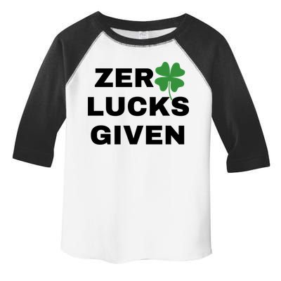 Zero Lucks Given Shamrock St Patricks Day Toddler Fine Jersey T-Shirt