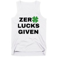 Zero Lucks Given Shamrock St Patricks Day Tank Top