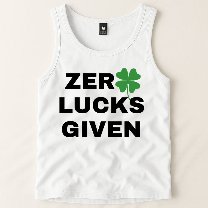 Zero Lucks Given Shamrock St Patricks Day Tank Top