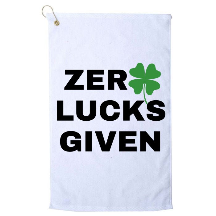 Zero Lucks Given Shamrock St Patricks Day Golf Towel