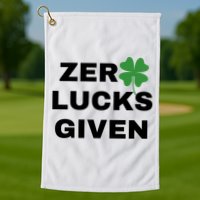 Zero Lucks Given Shamrock St Patricks Day Golf Towel