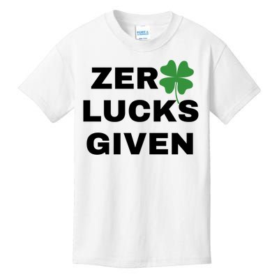 Zero Lucks Given Shamrock St Patricks Day Kids T-Shirt