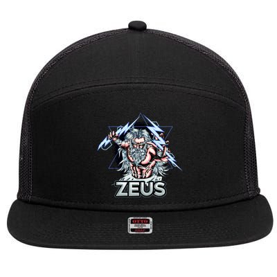 Zeus Lightning God Of The Sky Gamer 7 Panel Mesh Trucker Snapback Hat