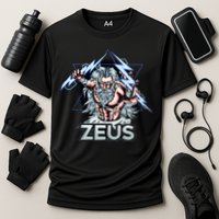 Zeus Lightning God Of The Sky Gamer Cooling Performance Crew T-Shirt