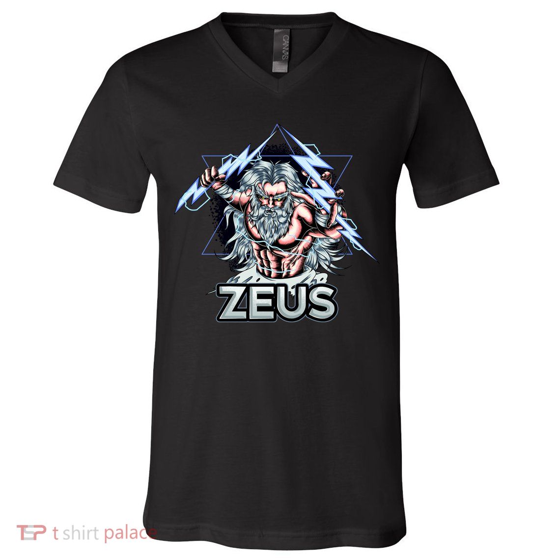 Zeus Lightning God Of The Sky Gamer V-Neck T-Shirt