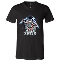 Zeus Lightning God Of The Sky Gamer V-Neck T-Shirt
