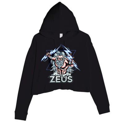 Zeus Lightning God Of The Sky Gamer Crop Fleece Hoodie