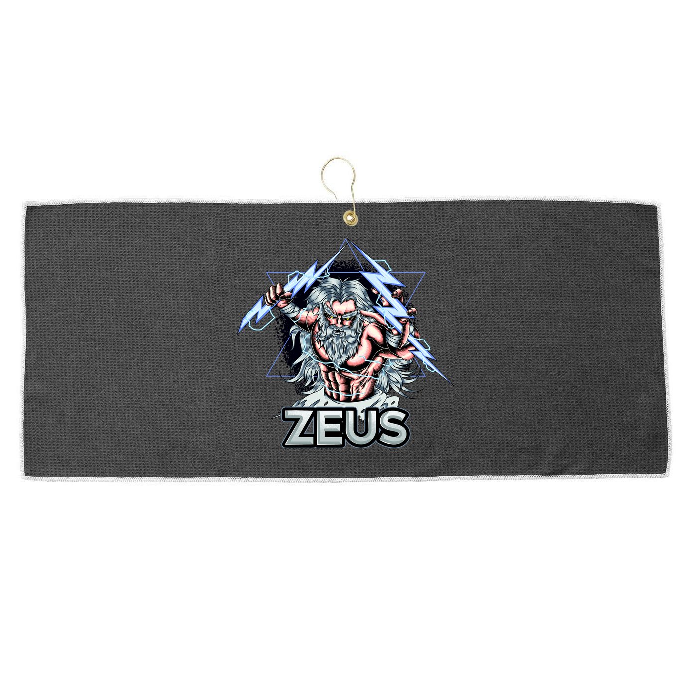 Zeus Lightning God Of The Sky Gamer Large Microfiber Waffle Golf Towel