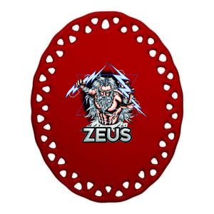 Zeus Lightning God Of The Sky Gamer Ceramic Oval Ornament