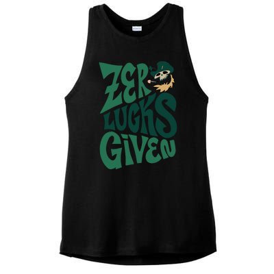 Zero Lucks Given St Patrick's Day Irish Saint Patrick's Day Ladies PosiCharge Tri-Blend Wicking Tank