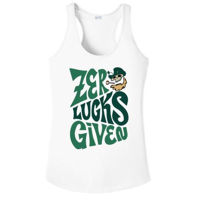 Zero Lucks Given St Patrick's Day Irish Saint Patrick's Day Ladies PosiCharge Competitor Racerback Tank