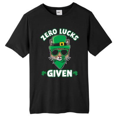 Zero Lucks Given Cat Leprechaun Saint Patrick's Day Ireland Gift Tall Fusion ChromaSoft Performance T-Shirt