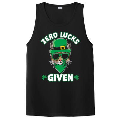 Zero Lucks Given Cat Leprechaun Saint Patrick's Day Ireland Gift PosiCharge Competitor Tank