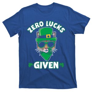 Zero Lucks Given Cat Leprechaun Saint Patrick's Day Ireland Gift T-Shirt