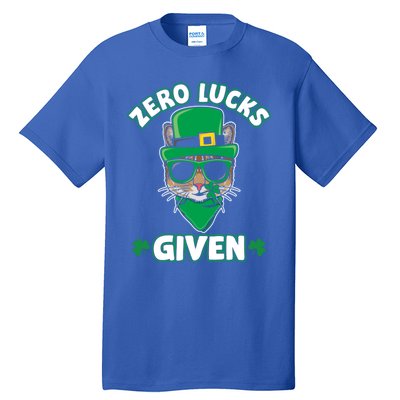 Zero Lucks Given Cat Leprechaun Saint Patrick's Day Ireland Gift Tall T-Shirt