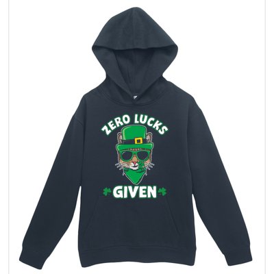 Zero Lucks Given Cat Leprechaun Saint Patrick's Day Ireland Gift Urban Pullover Hoodie