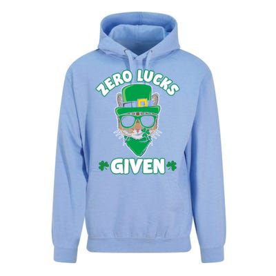 Zero Lucks Given Cat Leprechaun Saint Patrick's Day Ireland Gift Unisex Surf Hoodie